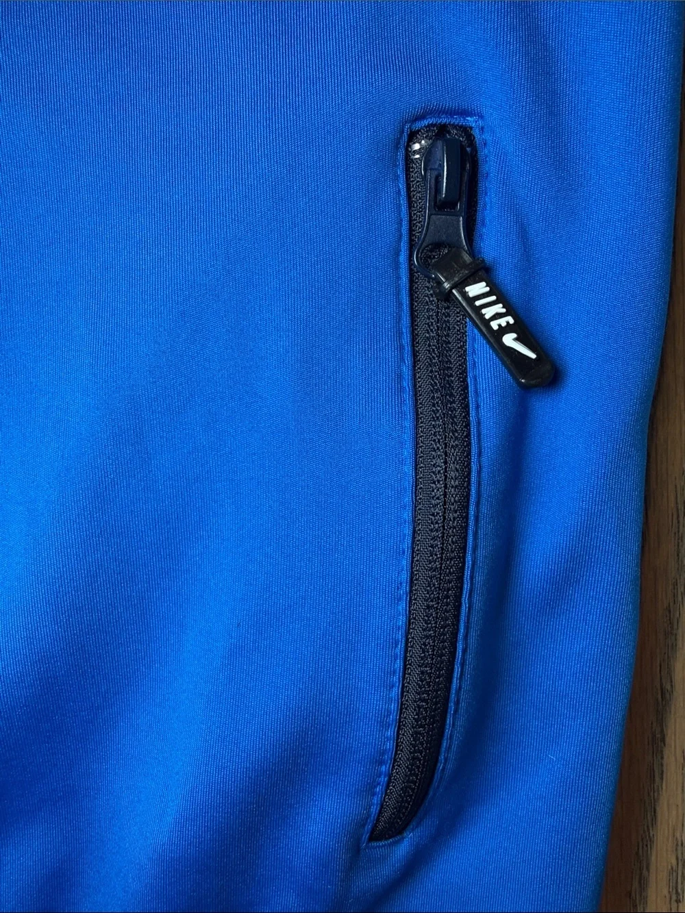 Nike Royal Blue and White Full-Zip Track Jacket Size Large